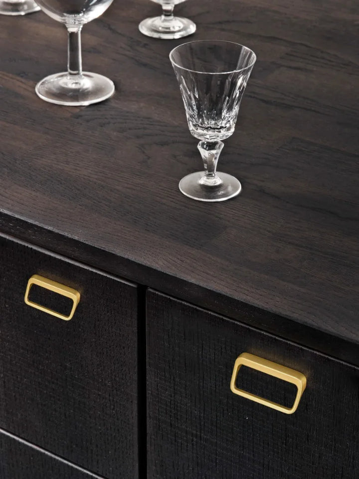Goo-Ki Brushed Brass Cabinet Handle Antique Three-dimensional Finger Pulls Wardrobe Drawer Long Handle Nickel Drawer Pulls