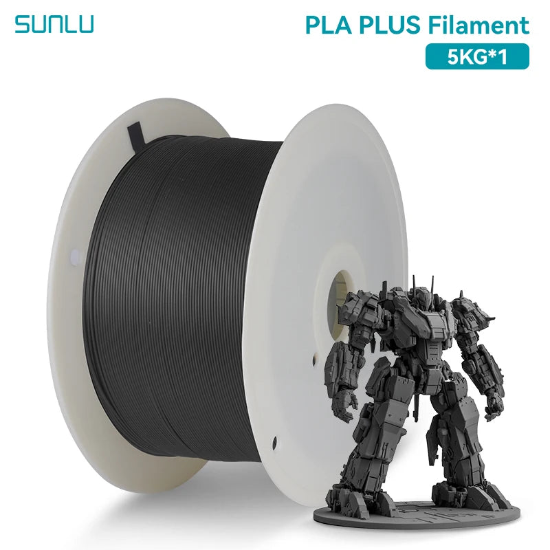 SUNLU 5KG PETG/PLA/PLA PLUS 3D Filament 1.75mm Large Spool Neatly Wound Big Roll Printing Filament for Most FDM 3D Printer