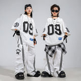 Boys Hip Hop Mesh T-shirt Cargo Pants Girls K-pop Street Dance Sweatshirt Costumes Child Clothes Sets Kids Teens Jazz Streetwear