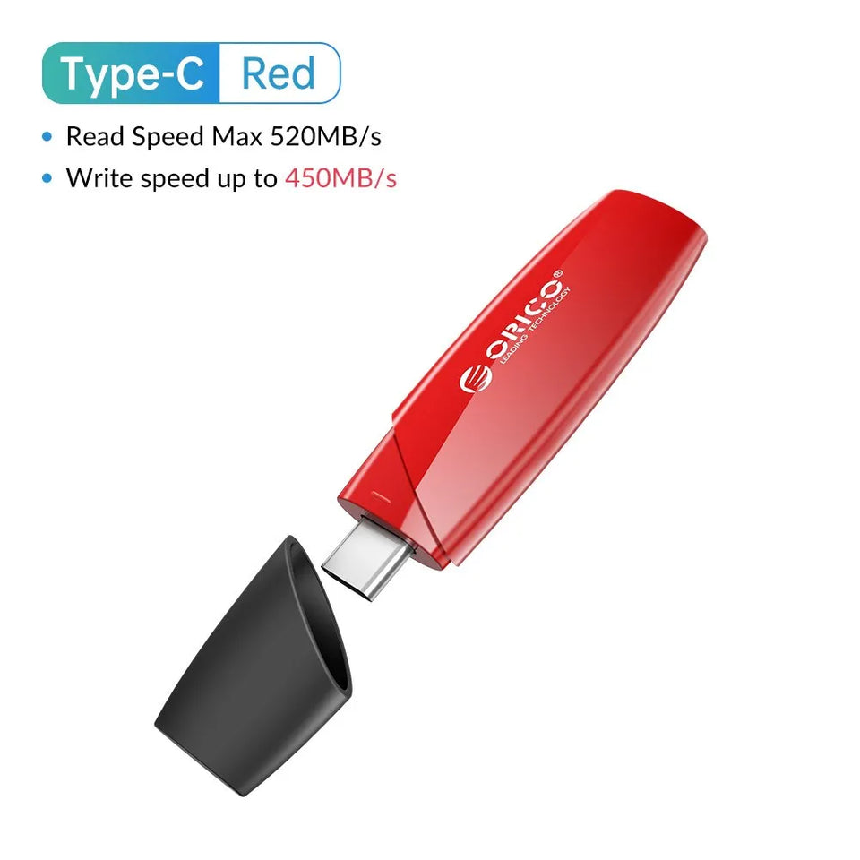 ORICO New Trend USSD Solid State U Disk 520MB/S High Speed Mobile SSD Pen Drive Type C 1TB 512GB 256GB 128GB USB Flash Drives