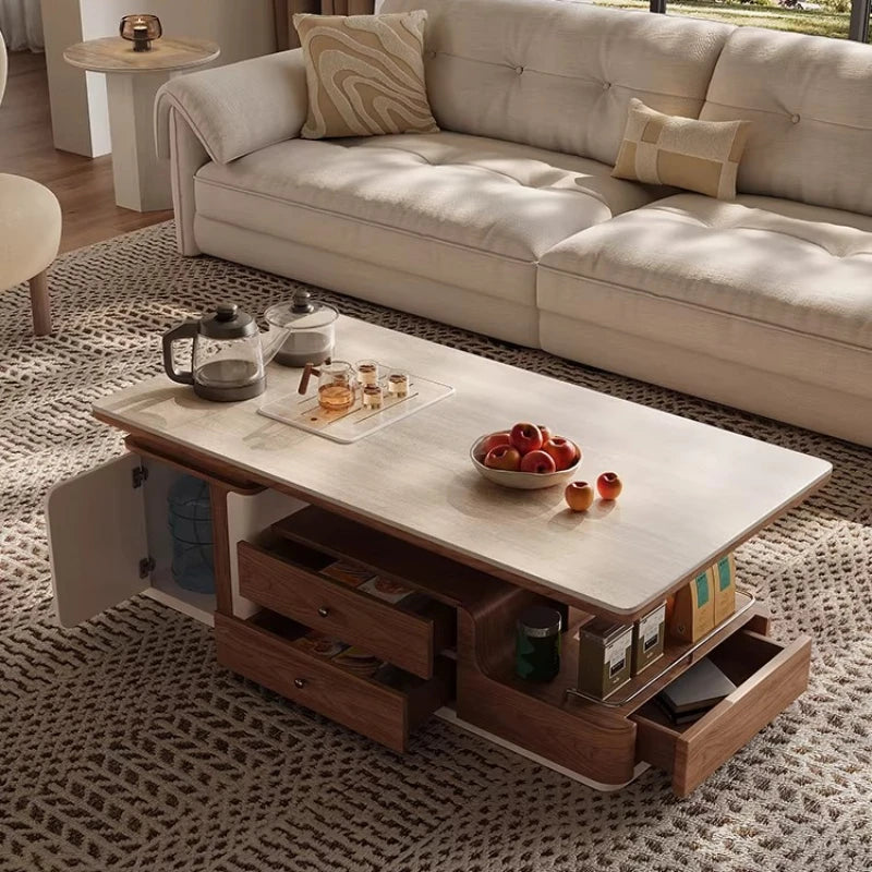 Tea Making Integration Rectangle Coffee Table Storage Fashion Living Room Center Sofa Side Table Interior Decor Items Furniture
