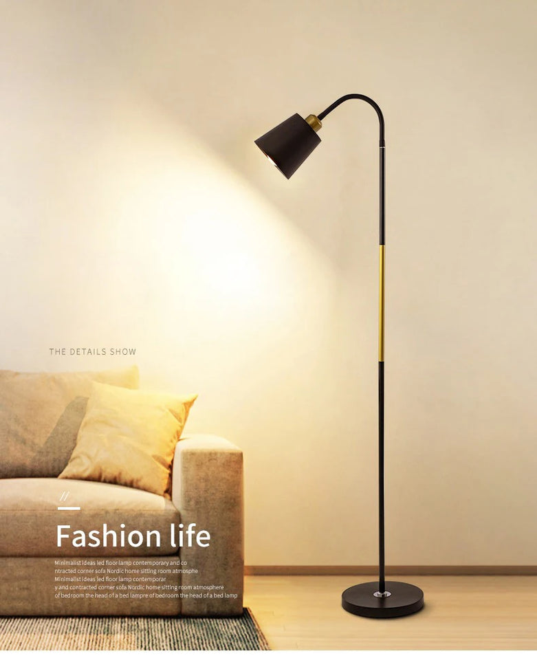 Floor Lamp Simple Floor Lamp Floor Light Wrought Iron LED Standing Lamp Adjustable Lamp Head Standing Reading Light for Living R