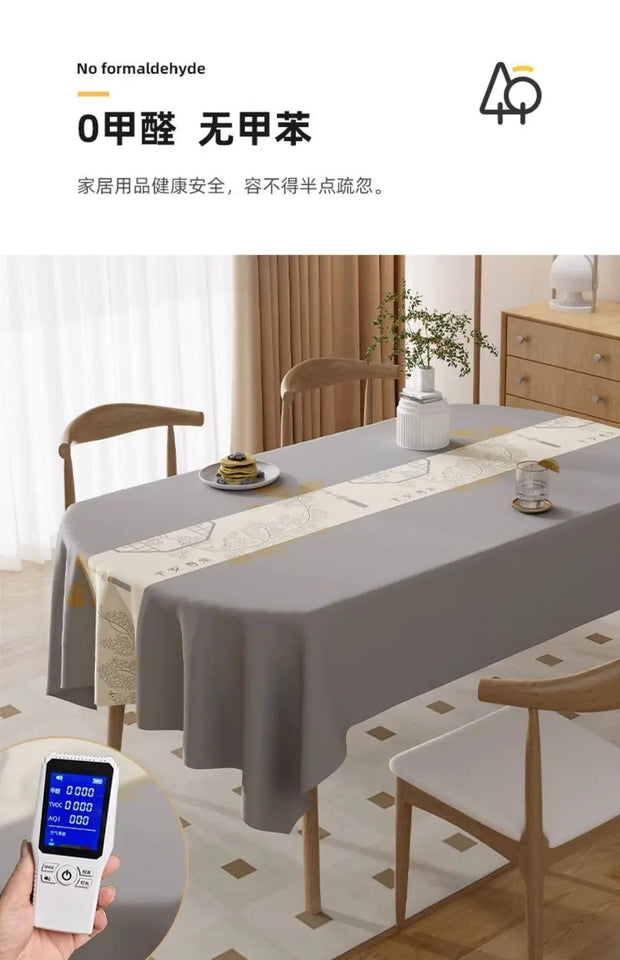 Square Printing Tablecloth No Wash Oil Proof Waterproof and Heat-resistant PVC Table Mat Home Banquet Coffee Table Decoration
