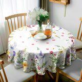 1 Piece, Floral Print Tablecloth + 4 Self-Adhesive Stickers, Embossed Edges, Suitable for Home Kitchen, Living Room Dining Table, Balcony Coffee Table, Holiday Party Tabletop Decoration Tablecloth, Outdoor Picnic Courtyard De