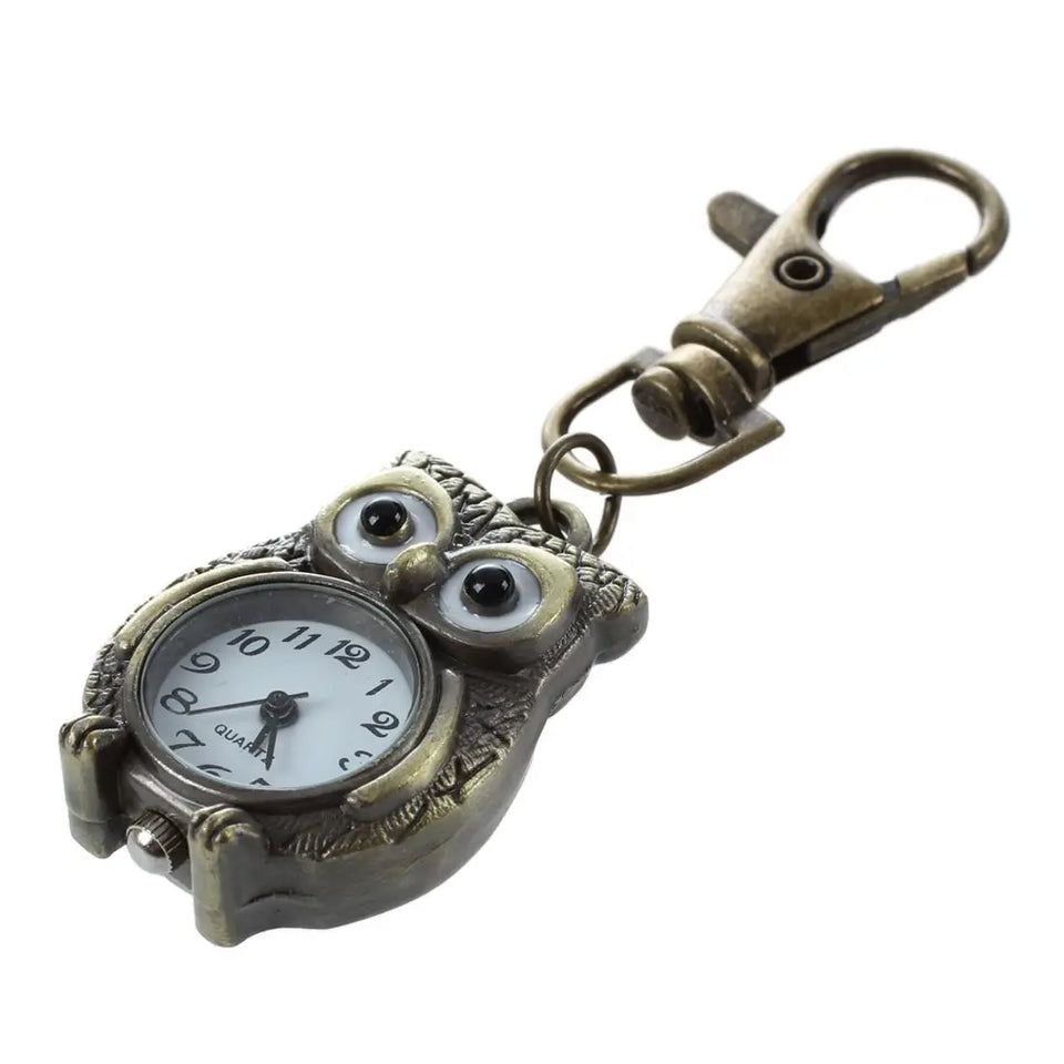 FZFZ Keychain Clock Keyring Owl Shape 37X24Mm