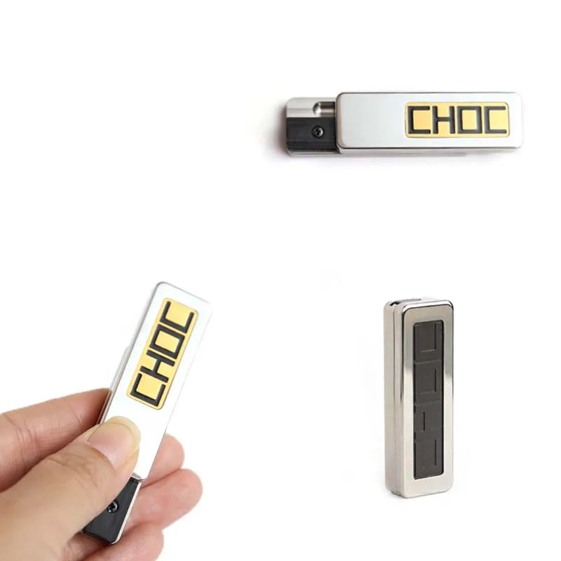 Chocolate EDC Fingertip Straight Push Metal Push Cards Decompression Desktop Toy Gift Office Desk Toys Stress Relief Toys