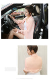 Summer Multi-functional Sunscreen Shawl Women's Long-sleeved Loose Light Breathable Anti-UV Pleated Chiffon Scarf Driving Sleeve