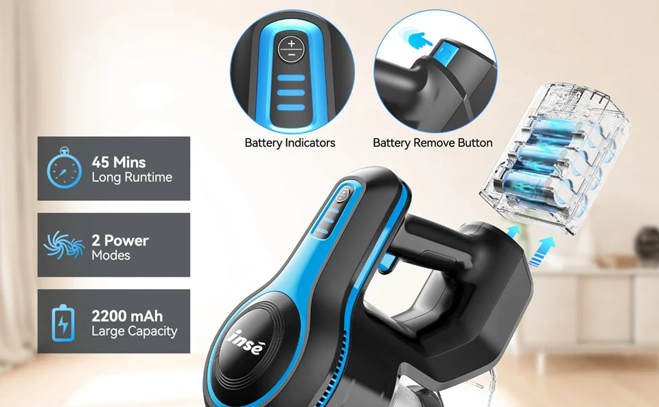 INSE N5T Cordless Vacuum Cleaner Original Accessories for N5T Vac Cleaner Battery HEPA Floor Brush Host Header Replacement Parts