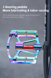 WEST BIKING Bicycle Pedal Three Bearing Aluminum Alloy Pedal Mountain Bike Road Bike Pedal Color Bike Accessories