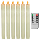 LED Flameless Taper Candles 6.5/11" Battery Operated Fake Flickering Candlesticks Electric Long Candles for Wedding Home Decor