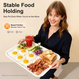 24Pcs Stackable Restaurant Trays Non-Slip Surface Commercial PP Food Serving Tray Set for Fast Food Hotel School Cafeteria