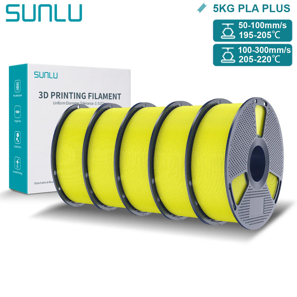 SUNLU Pla Plus 3D Filament 1.75mm Good Toughness Multicolor Neatly Wound PLA+ Filaments for FDM 3D Printing Materials 5KG
