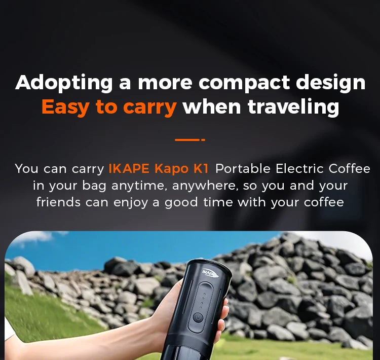IKAPE Portable Coffee Machine Fit Capsules Ground Coffee Handheld Coffee Maker Manually For Camping Hiking No Heating Function
