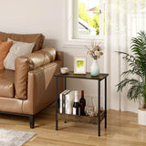 WOLTU Side Table Coffee Table with 2 Shelves Sofa Console Table with Storage Space for Corner Living Room Bedroom