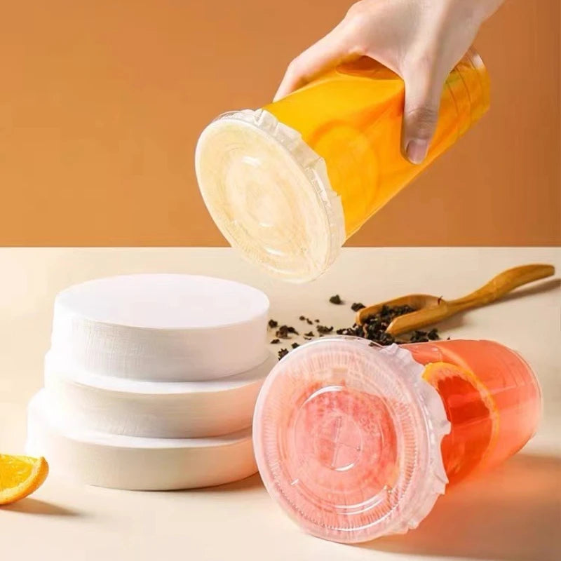 500pcs Disposable Cup Lid Drink Seal Paper Lid Coffee Milk Tea Leak-proof Cup Film Takeaway Packaging Anti-overflow Sealing Film