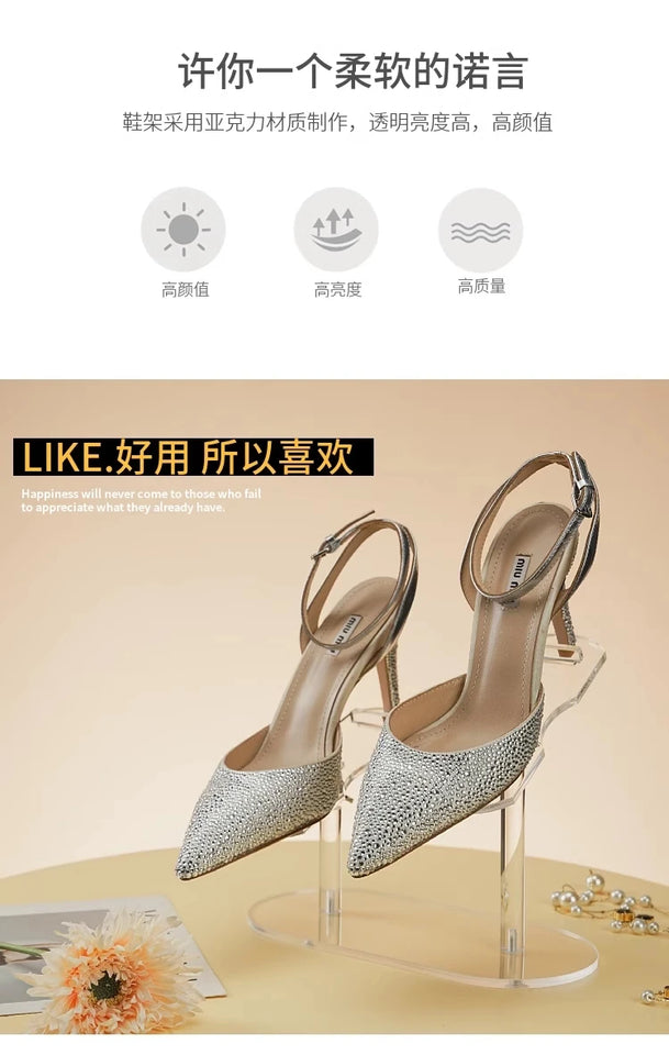 Shoe Display Stand Clear Acrylic High Heels Display Props Shopping Mall Window Counter Shoe Stand Shoe Support Shoe Rack Riser