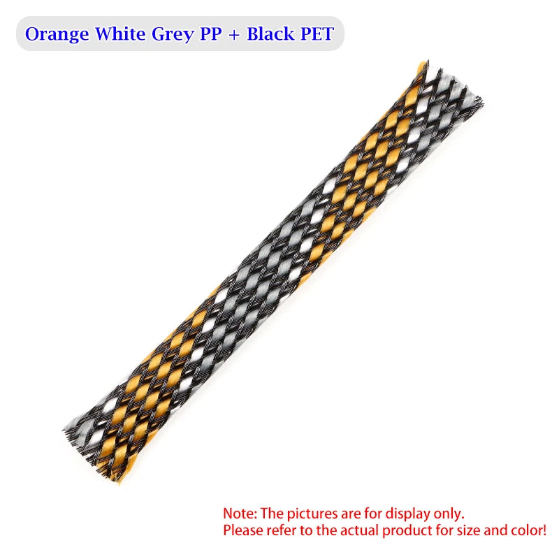 1~100m New Braided Cable Sleeve 4 8 12mm Flexible PP Cotton + PET Yarn Harness Sheath Dust Proof Wire Sleeving Protection Wrap