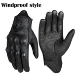 Retro Perforated Real Leather Motorcycle Gloves Moto Waterproof Gloves Motorcycle Protective Gears Motocross Gloves gift