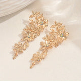 New Personalized Punk Style Flowers Long Drop Earrings Ladies Fashion Trend Holiday Party Accessories Jewelry Gifts