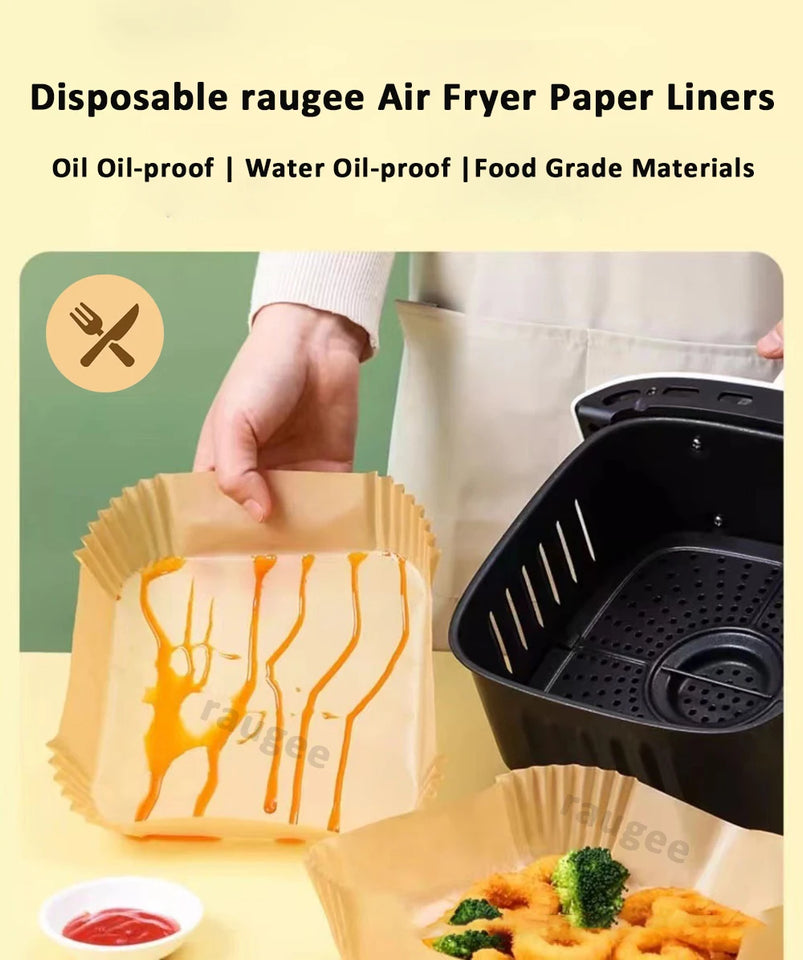 50/100pcs Air Fryer Paper Liners Non Stick Oil Proof & Waterproof Baking Paper For Microwave Air Fryer Paper Tray