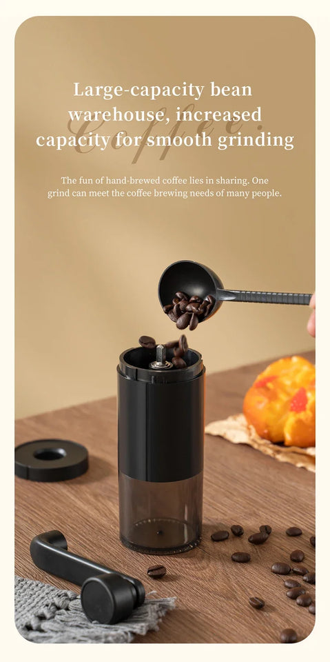 Manual Coffee Grinder Machine Grinding Home Outdoors Travel Hand Crank Portable Coffee Grinder Adjustable Bean Grinder withbrush