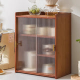 ‌Dustproof Cup Display Cabinet Glass Door Curio Shelf for Coffee Mugs Tabletop Drinkware Organizer for Dining Room/ Bar Counter