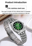 ADDIESDIVE AD2073 Men's Business Watch Sapphire Glass Stainless Steel Quartz Wristwatches Gradient Red Dial Watches Reloj Hombre