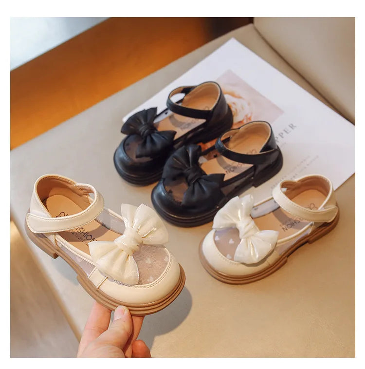 Girl Walking Shoes for Baby Girls Soft Bottom Casual Shoes Spring Autumn Bow Round Toe Princess Dress Soft Sole Non-slip Shoes