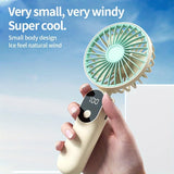XIAOTREE Mini Portable USB Fan with 6 Speeds and Digital Display Foldable 3-in-1 Handheld Neck and Desktop Fan for Trave Outdoor