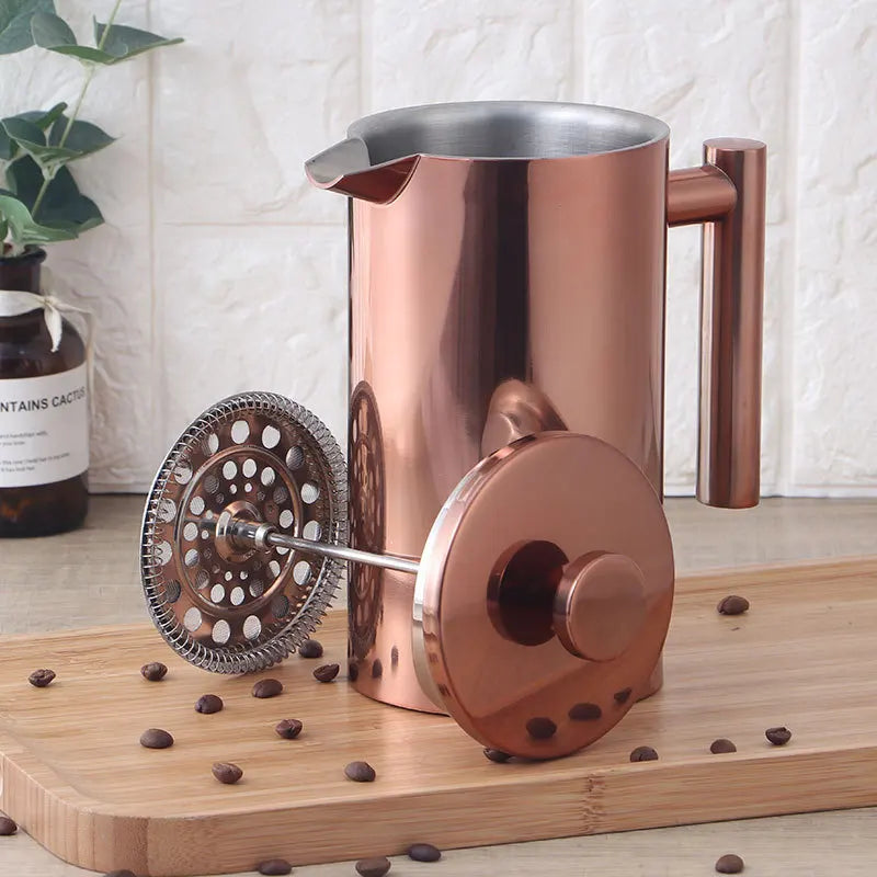1.5L / 2L Coffee Maker French Press Stainless Steel Espresso Coffee Machine French Press Double-Wall Insulated Coffee Tea Maker