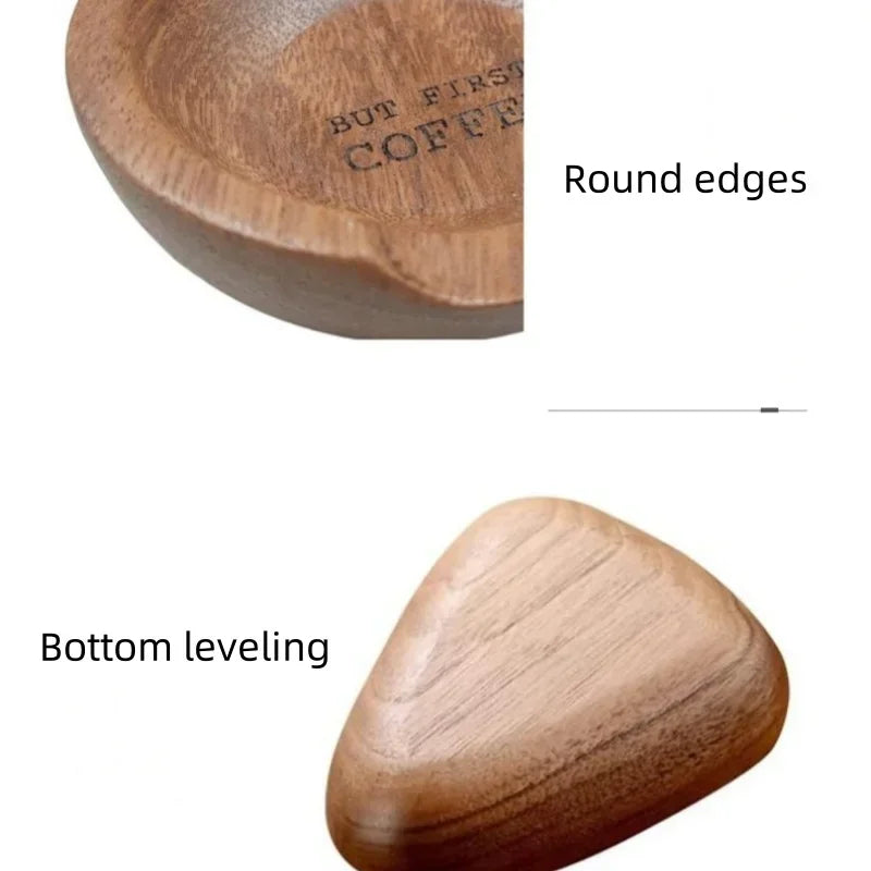 Wooden Coffee Bean Bowl Solid Wood Coffee Bean Measuring Container Espresso Dosing Cup Tea Leaf Display Tray Coffee Accessories