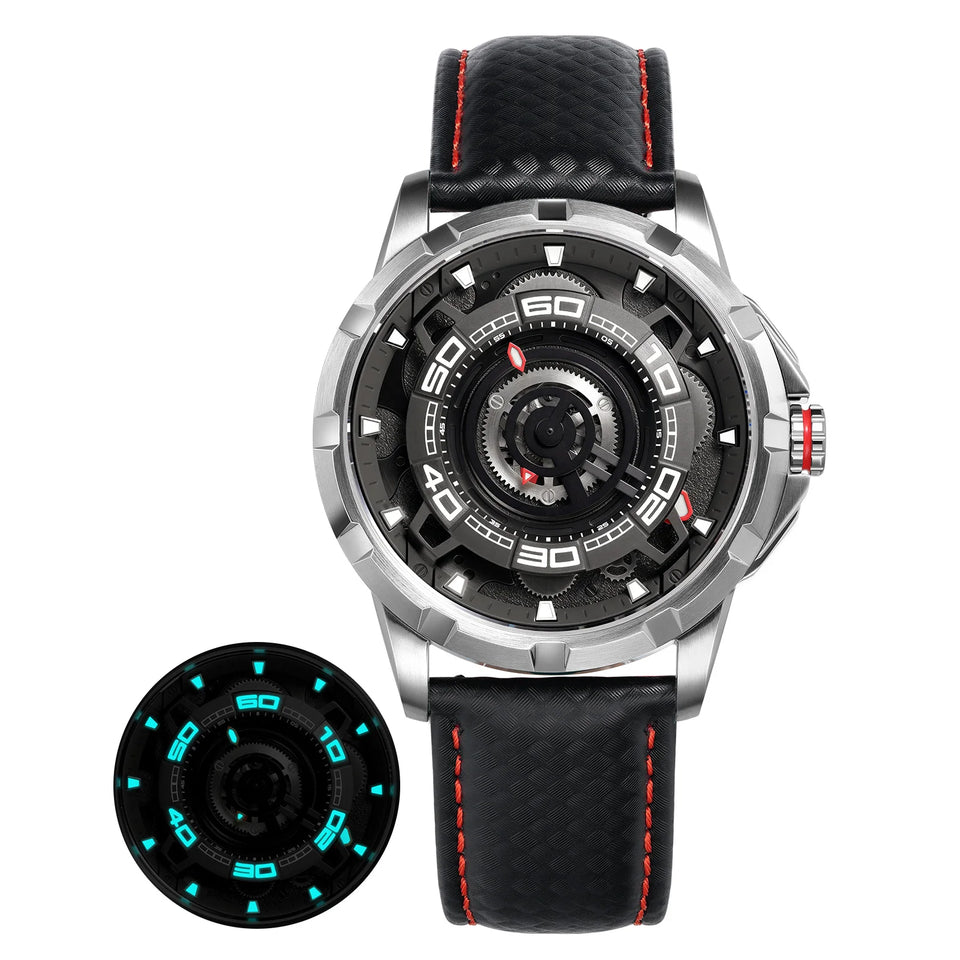 BERNY Automatic Skeleton Watch For Men 3D Dial 5ATM Luminous Sapphire 316L Steel MIYOTA 82S0 Mechanical Top Luxury Men's Watches