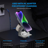 3 In 1 Foldable Magnetic Wireless Charger Stand For iPhone 16 15 14 13 Pro/Max/Plus AirPods 3/2 Station Dock Fast Charger Holder