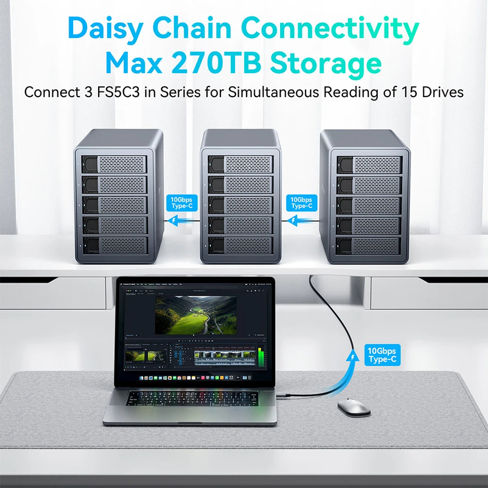 【Free Local Warehouse!】Yottamaster 150W External Hard Drive Enclosure 2.5"3.5" SATA HDD SSD Enclosure RAID Hard Drive Storage