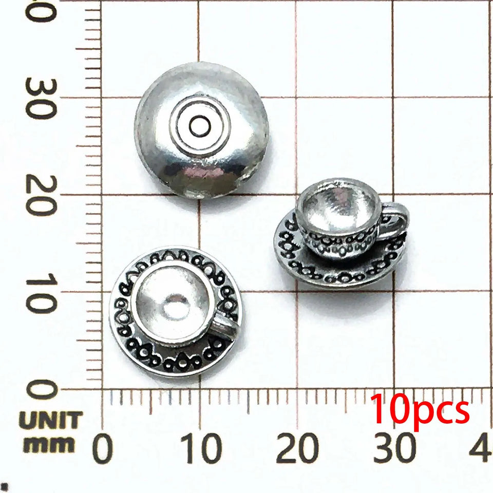 10/20pcs Coffee Charms Alloy Coffee Cup, Coffee Bean Design Pendants for DIY Bracelet Necklace Jewelry Making Accessories