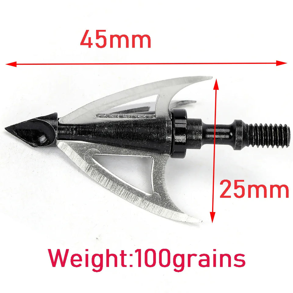 3pcs Hunting Broadhead 100gn-150gn ArrowHead Arrows Points for Compound Recurve Traditional Bow Crossbow Hunting Archery Outdoor