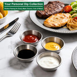 Heavy Duty Thickened 4/12 Pcs Round Stainless Steel Sauce Dishes Reusable Dipping Cups Corrosion-Resistant Commercial Grade