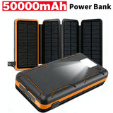 50000mAh Portable Solar Power Bank Fast Charging USB-C/USB-A for IOS Android Outdoor Large Capacity Charger