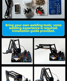 DIY Black Robotic Arm Construction Kit - Learn Welding, Basic Electronics, Circuit Design & Control, Perfect for STEM Projects, Maker Education, Beginners Tech Gift