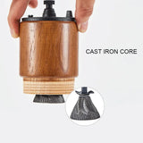 Wooden Manual Coffee Grinder Bean Conical Burr Coffee Mill for Espresso Fine Coarse Adjustable Portable for Travel Home Office