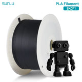 SUNLU 5KG PETG/PLA/PLA PLUS 3D Filament 1.75mm Large Spool Neatly Wound Big Roll Printing Filament for Most FDM 3D Printer