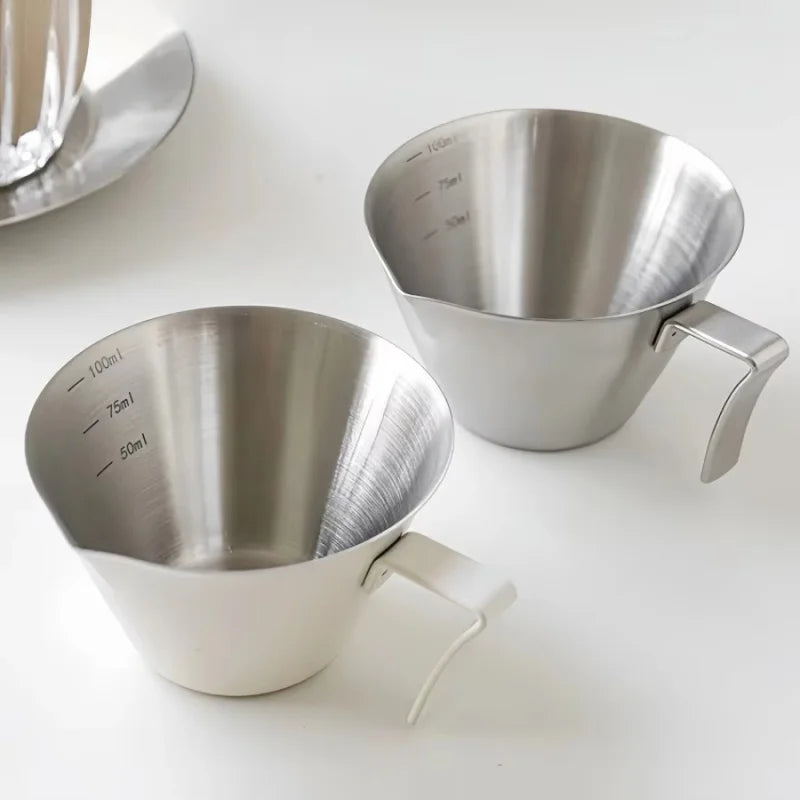 Espresso Extraction Cup 304 Stainless Steel with Scale Thickened Exquisite Ounce Coffee Cup Home Kitchen Cafe Accessories