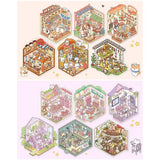 Collection of Miniature Scenes 3D Stereoscopic Hut Miniature Scene Stickers Hand Tent Landscape Stickers Children's Puzzle Toys