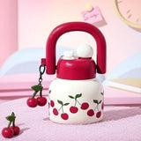 Cute Cherry Water Bottle with Straw, Portable Large Capacity Travel Mug, Ideal Coffee Cup for On-The-Go Hydration