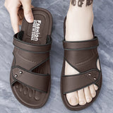 Summer Men's Sandals Leisure Beach Shoes Male Holiday Slippers Outdoor Retro Comfortable Casual Sandals leather Men Slippers
