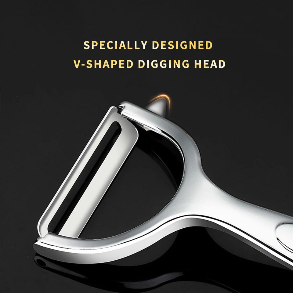 Commercial-Grade Peeler Set | Stainless Steel Sharp Peelers for Professional & Home Kitchens, Non-Slip Ergonomic Handle