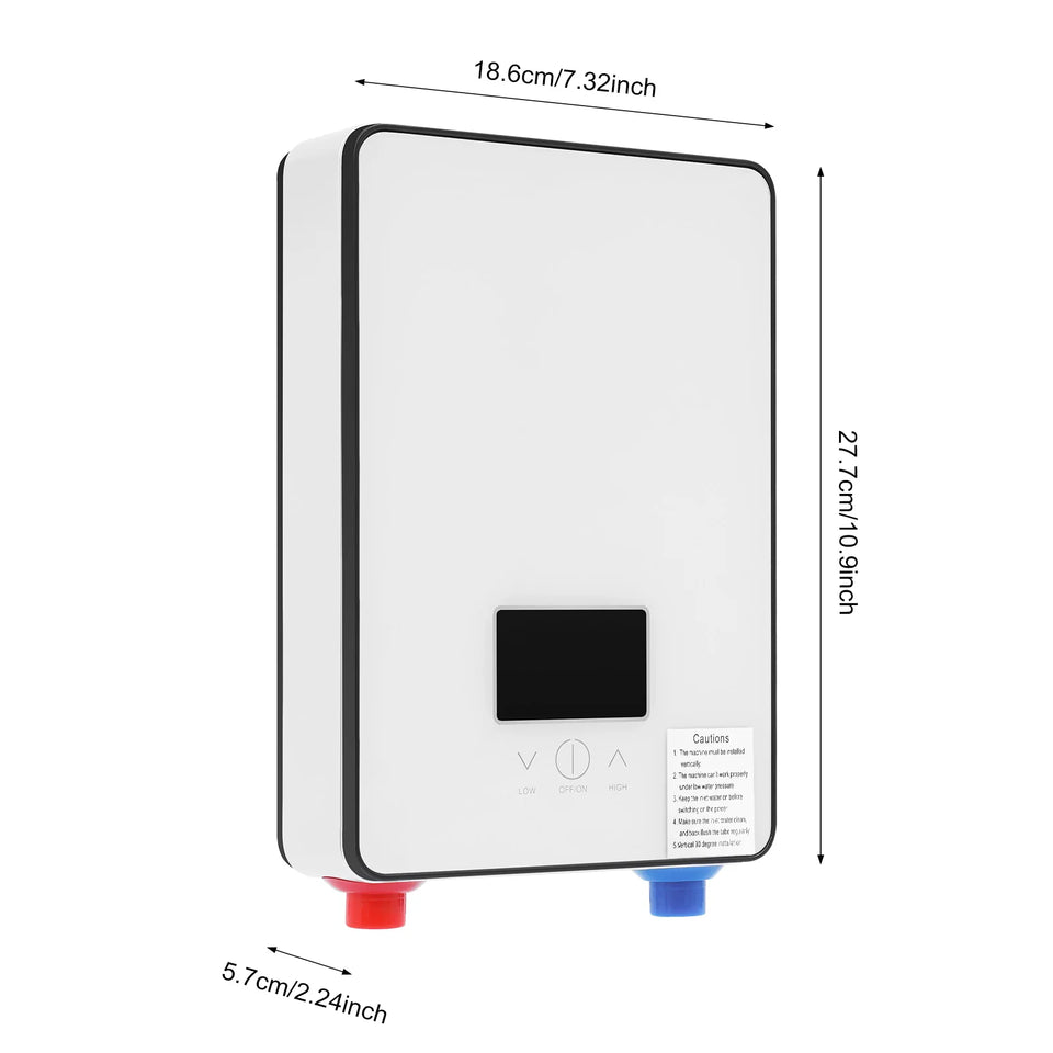 4500W 110V Water Heater, Touch Screen Electric Water Heater, Instantaneous Water Heater  On Demand Bath Shower