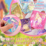 Glitter Squishy Cube Stress Squeeze Toys Anti Stress Slow Rebound Maltose Ice Cubes Colorful Squeeze Block Decompression Toy