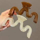 13cm Large Hair Clip For Thick Hair Claws Crab Girls Curly Transparent Coffee Hairpin Clamps Women Korean Ponytail Accessories