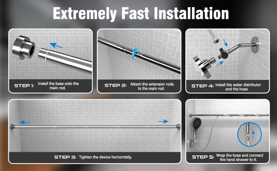 Tandem Shower Head for Couples, High Pressure Dual Shower Head, Double Shower Head for Two People, 2 Showerhead System